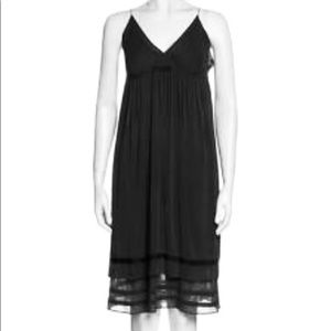 THEORY SILK SEMI SHEER BLACK COCKTAIL DRESS SZ 6